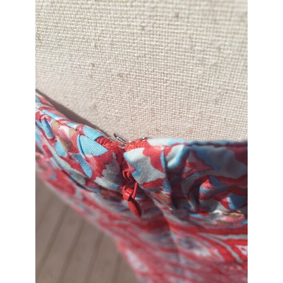 Talbot's Mixed Geo Print Fit & Flare Sleeveless Dress	Size 8 Lined Midi Cotton - Picture 9 of 16